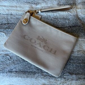 Coach Light Tan Wristlet/Clutch